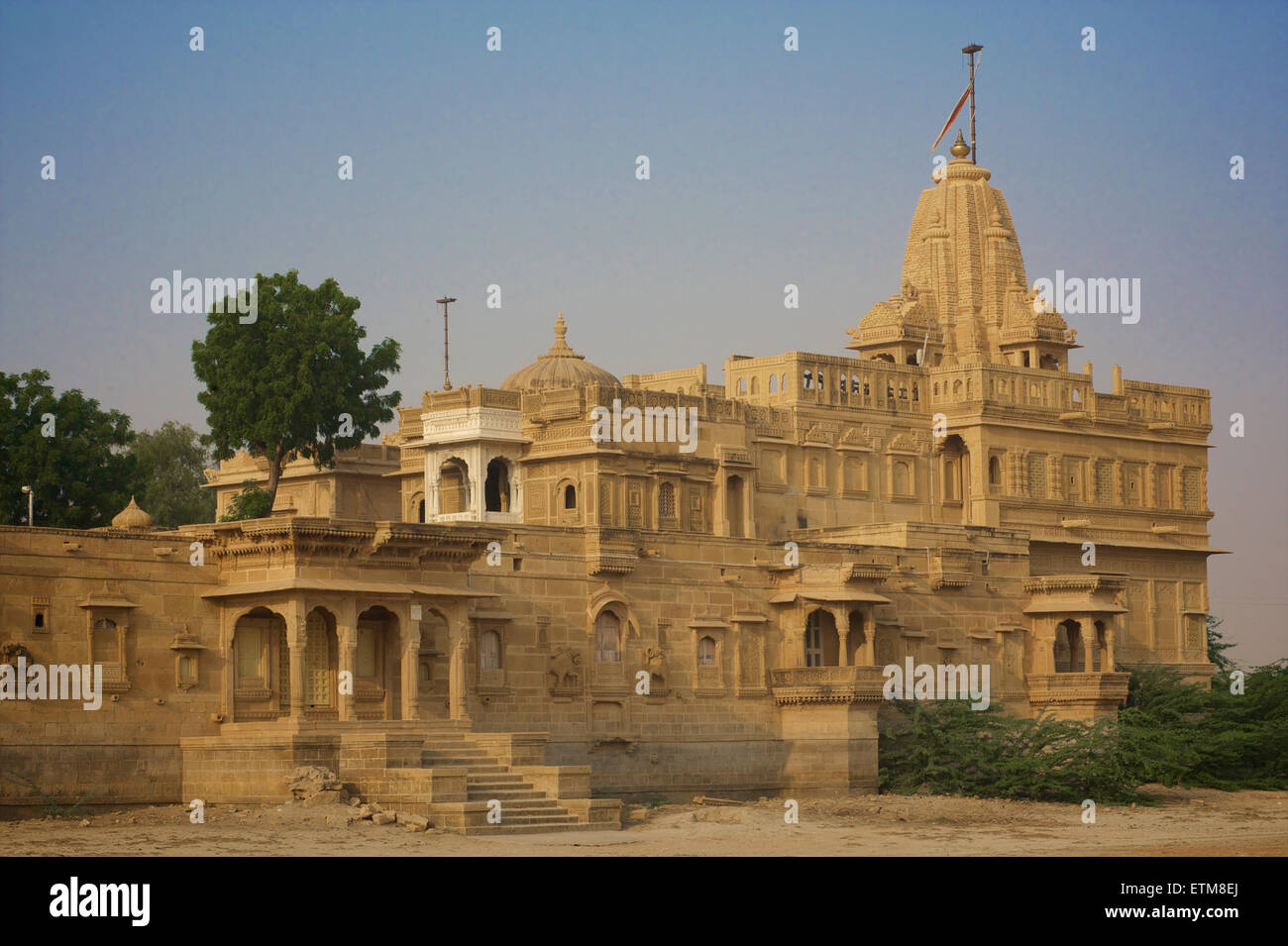 Tempio Jain, Amar Sagar, Lodurva, vicino a Jaisalmer, Rajasthan, India Foto Stock