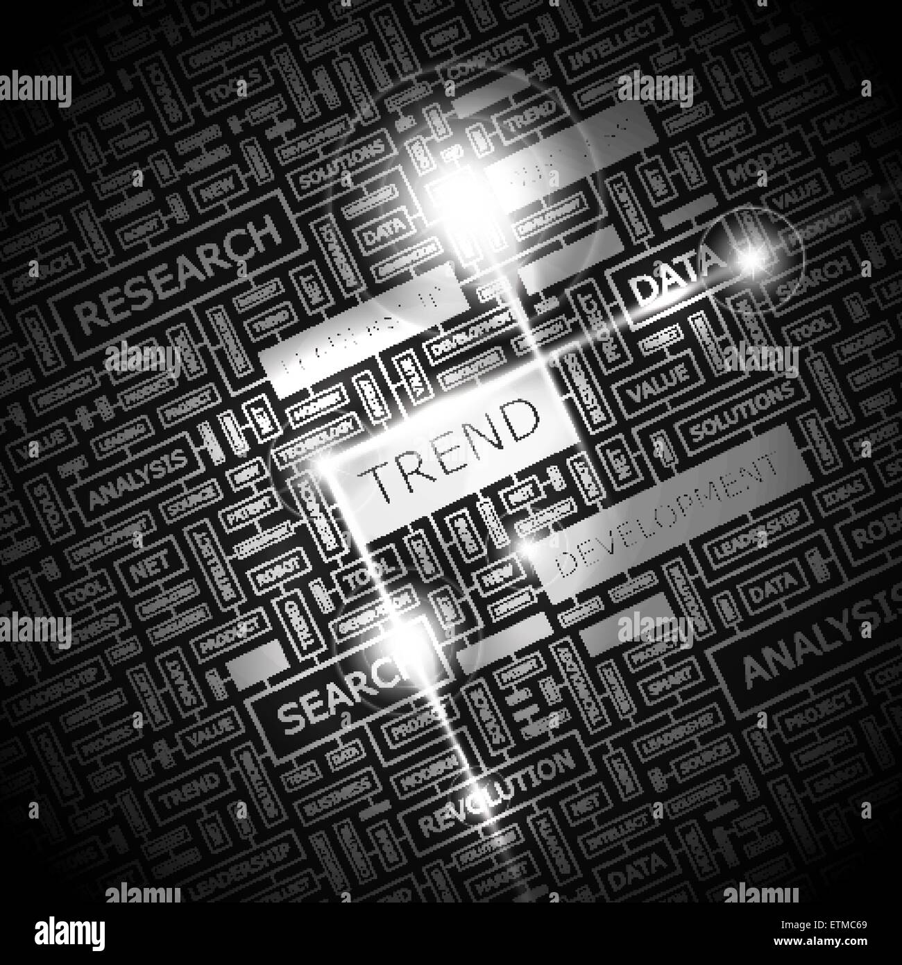 TREND. Parola concetto cloud illustrazione. Wordcloud collage. Illustrazione Vettoriale