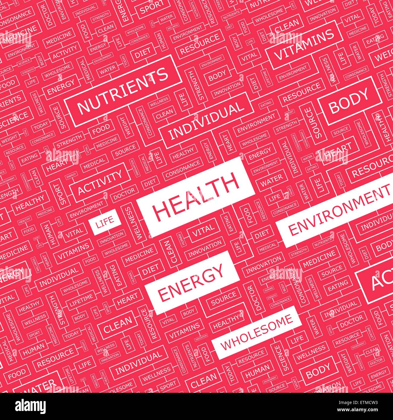 Salute. Word cloud illustrazione. Tag cloud concetto collage. Illustrazione Vettoriale