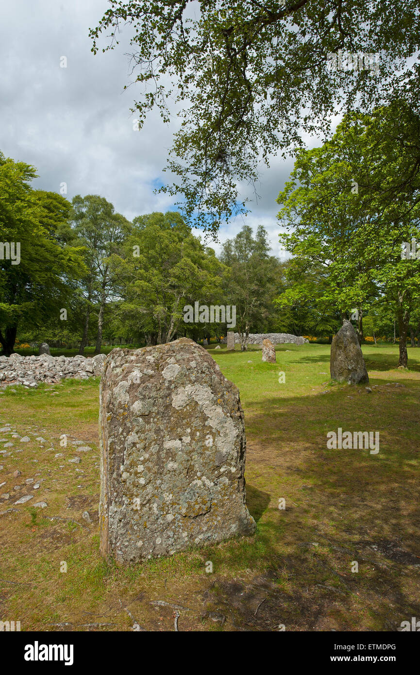 Il Neolitico preistorici luogo di sepoltura al Balnuran Clava Cairns, nelle vicinanze Culloden, Inverness-shire. SCO 9863 Foto Stock