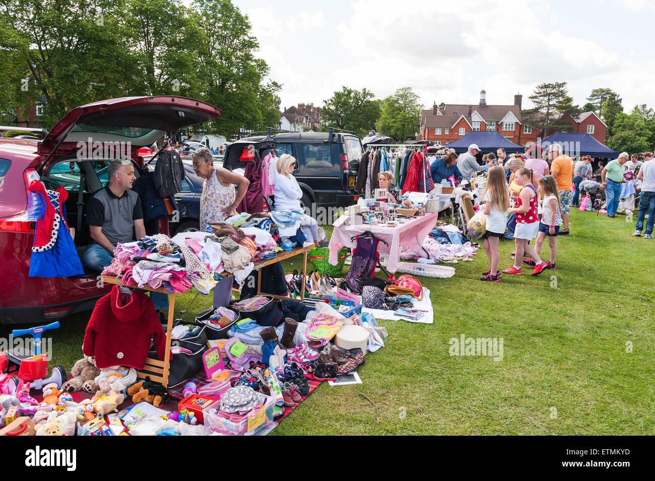 Titsey Rotary Club Car Van Boot Fair a Oxted parco ricreativo Parco Master 7 Giugno 2015 Foto Stock