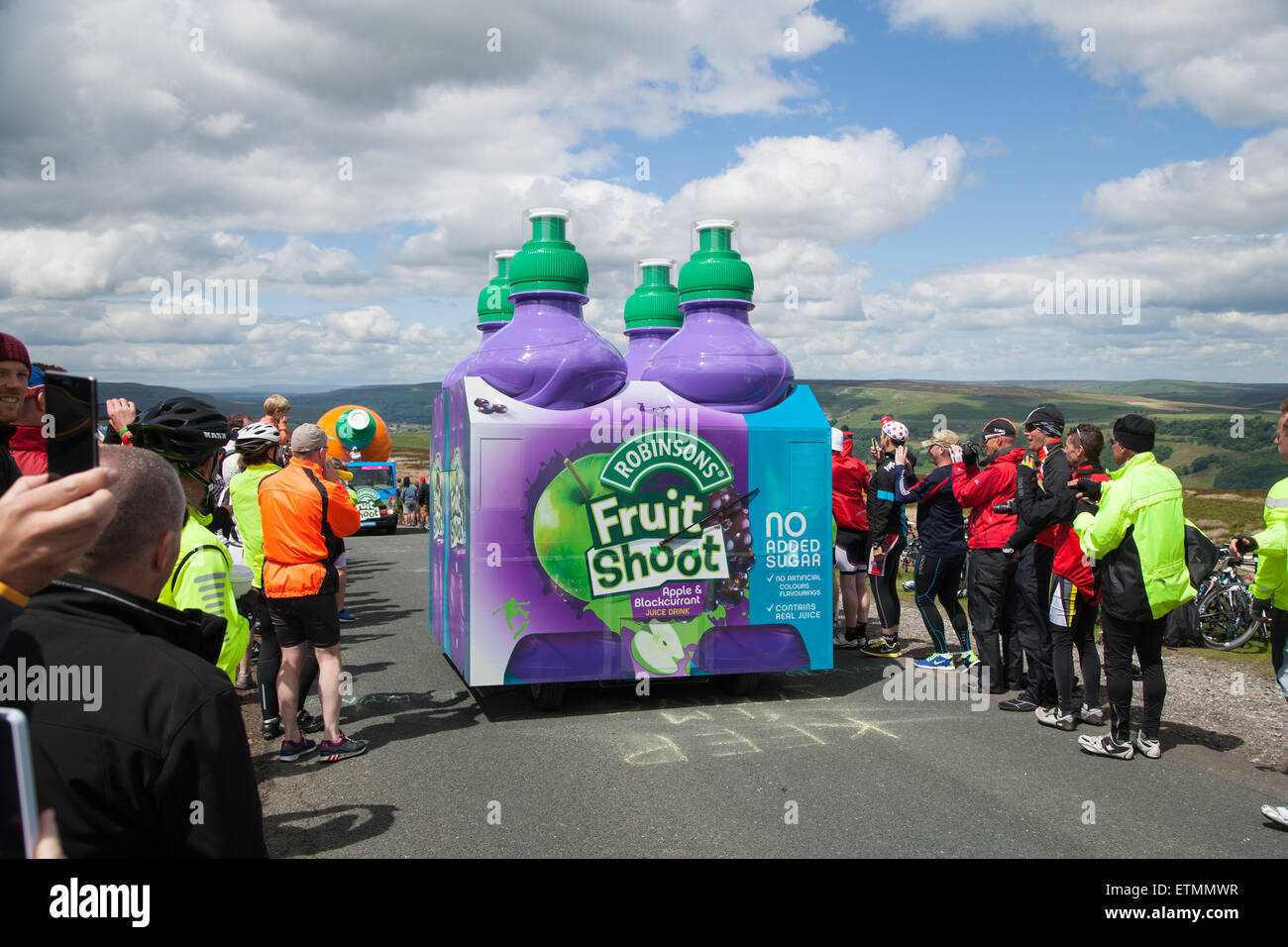 La carovana promozionale durante il Tour de France Yorkshire 2014. Foto Stock