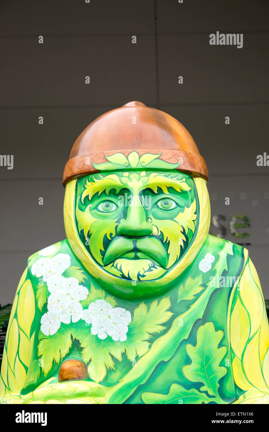 Green Man statua ritratto Foto Stock