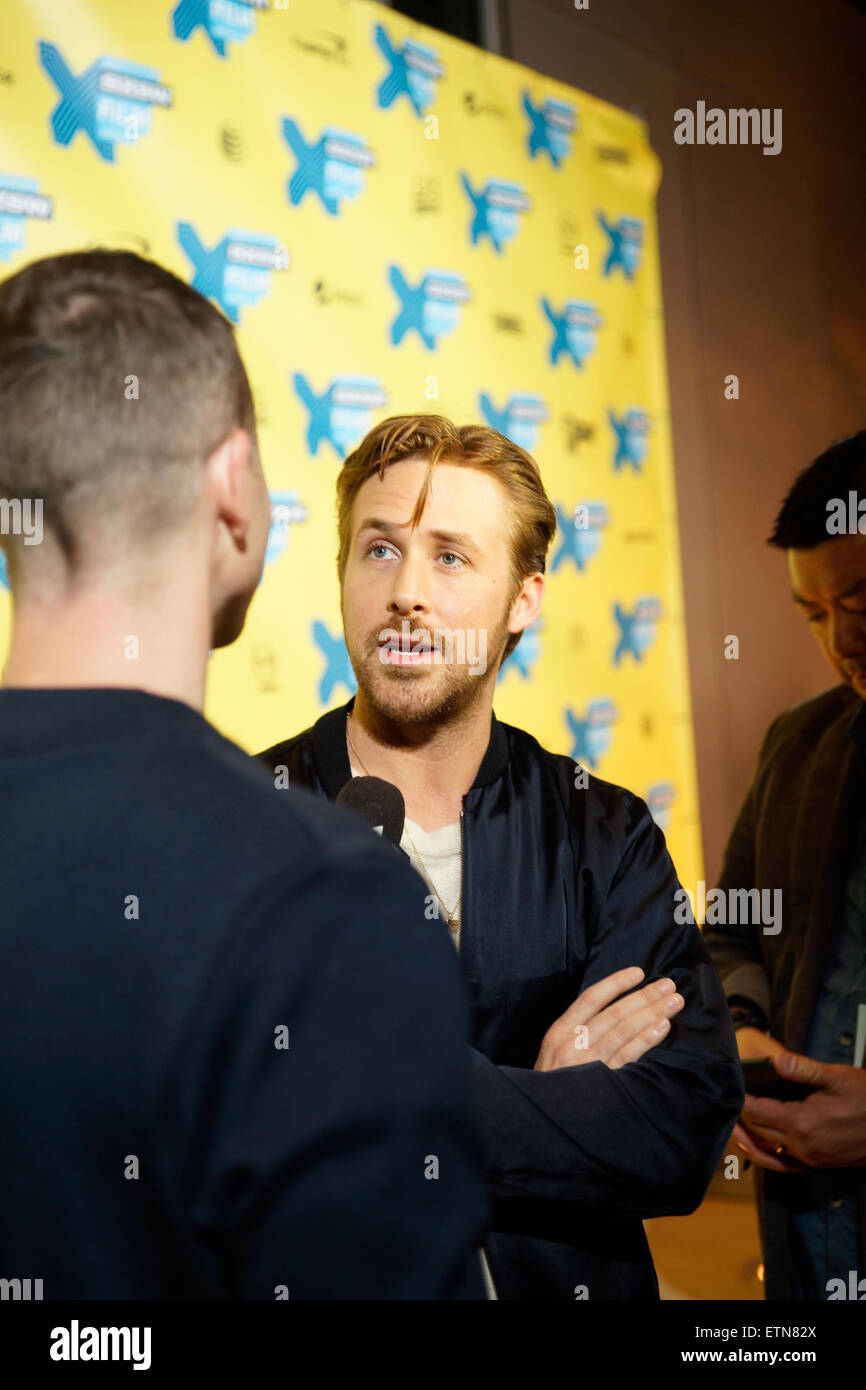 Gli arrivi per Lost River tenutosi presso il Teatro Topfer durante SXSW di Austin in Texas 3-14-2015 dotate: Ryan Gosling dove: Austin, Texas, Stati Uniti quando: 14 Mar 2015 Credit: Arnold Wells Foto Stock