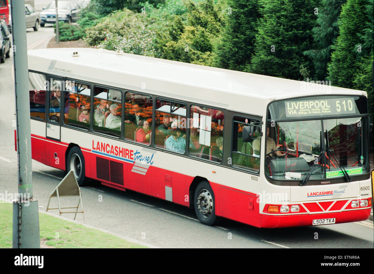 Gli autobus in Liverpool, 6 settembre 1994. Foto Stock