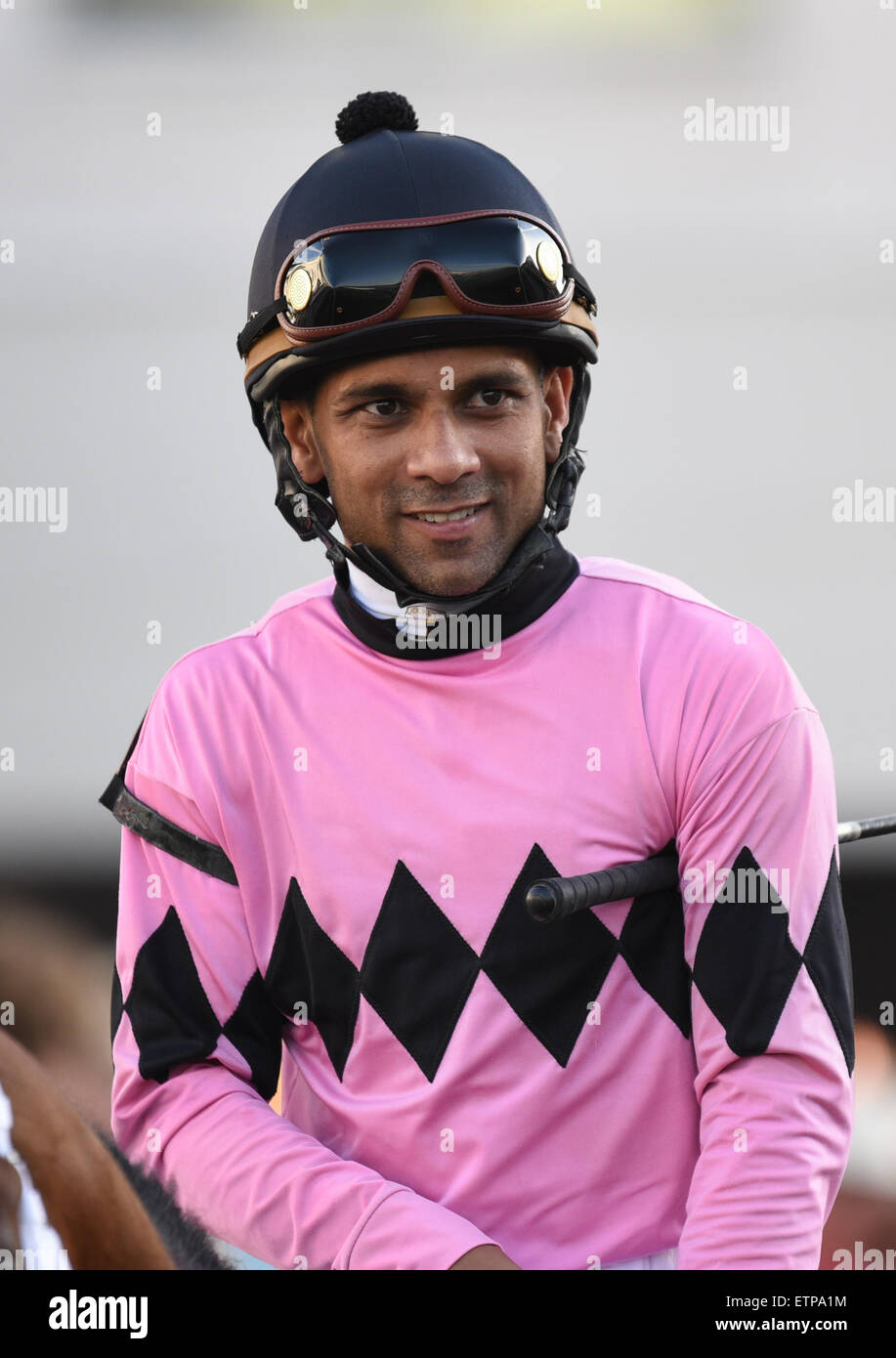 Lexington, KY, Stati Uniti d'America. Xiii Giugno, 2015. Jockey Shaun Bridgmohan © csm/Alamy Live News Foto Stock