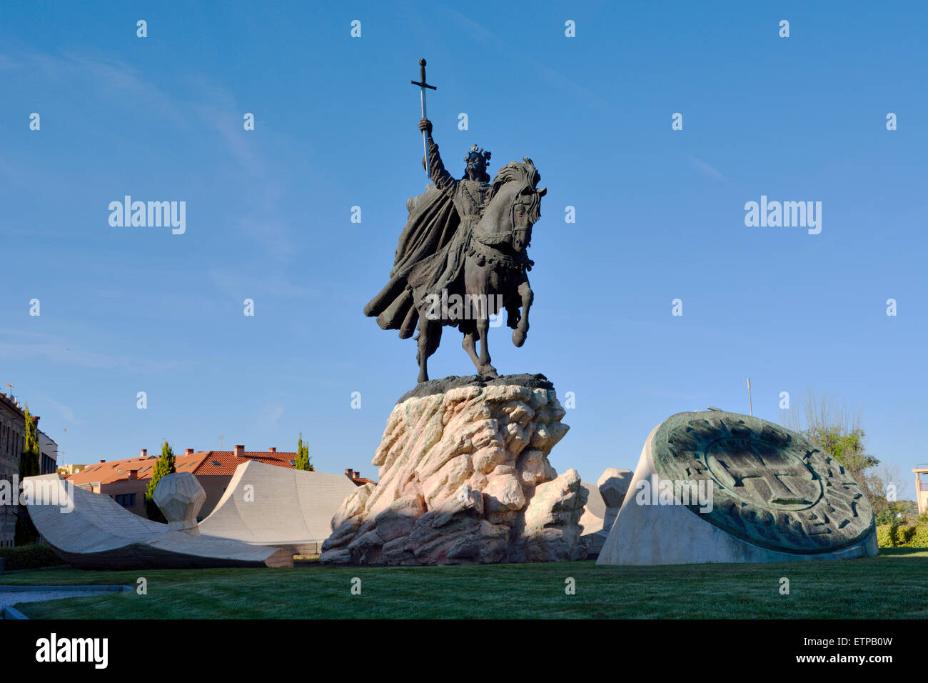 Statua di Alfonso VI di Castiglia in Toledo, Spagna Foto Stock
