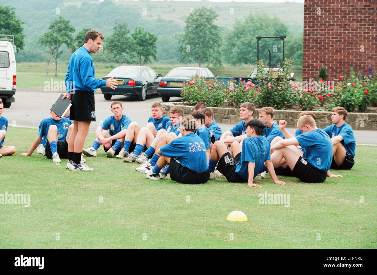 Newcastle United 1994, allenamento pre stagione al club HQ di formazione vicino a Durham, 8 luglio 1994. Foto Stock