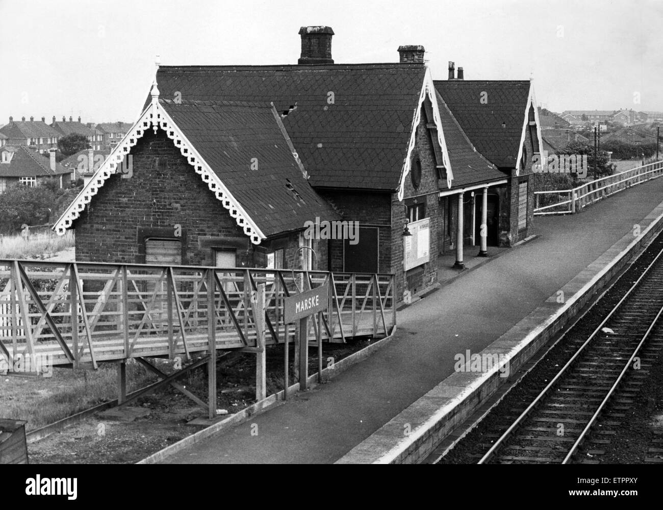 Marske stazione ferroviaria, North Yorkshire, 18 settembre 1971. Foto Stock