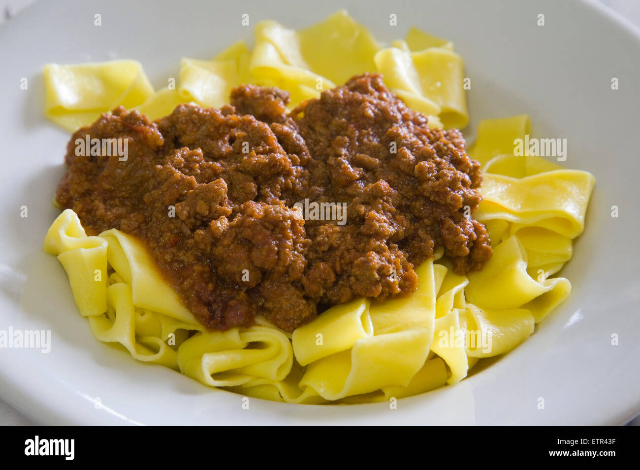 L'Europa, Italia, Toscana, Grosseto, pappardella con maiale selvatico, cibi tipici della Maremma Foto Stock