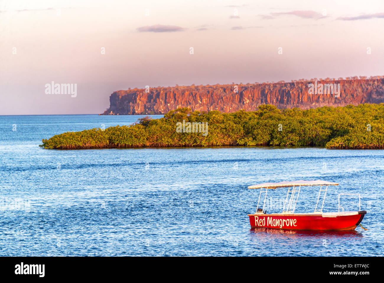 Crepuscolo presso le Isole Galapagos in Ecuador Foto Stock