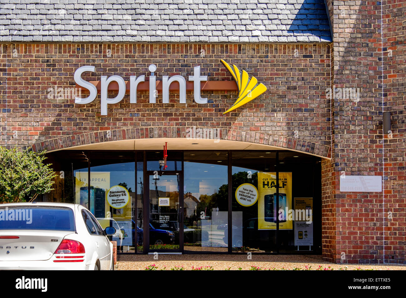 L'esterno di uno sprint telecommunication store. Foto Stock