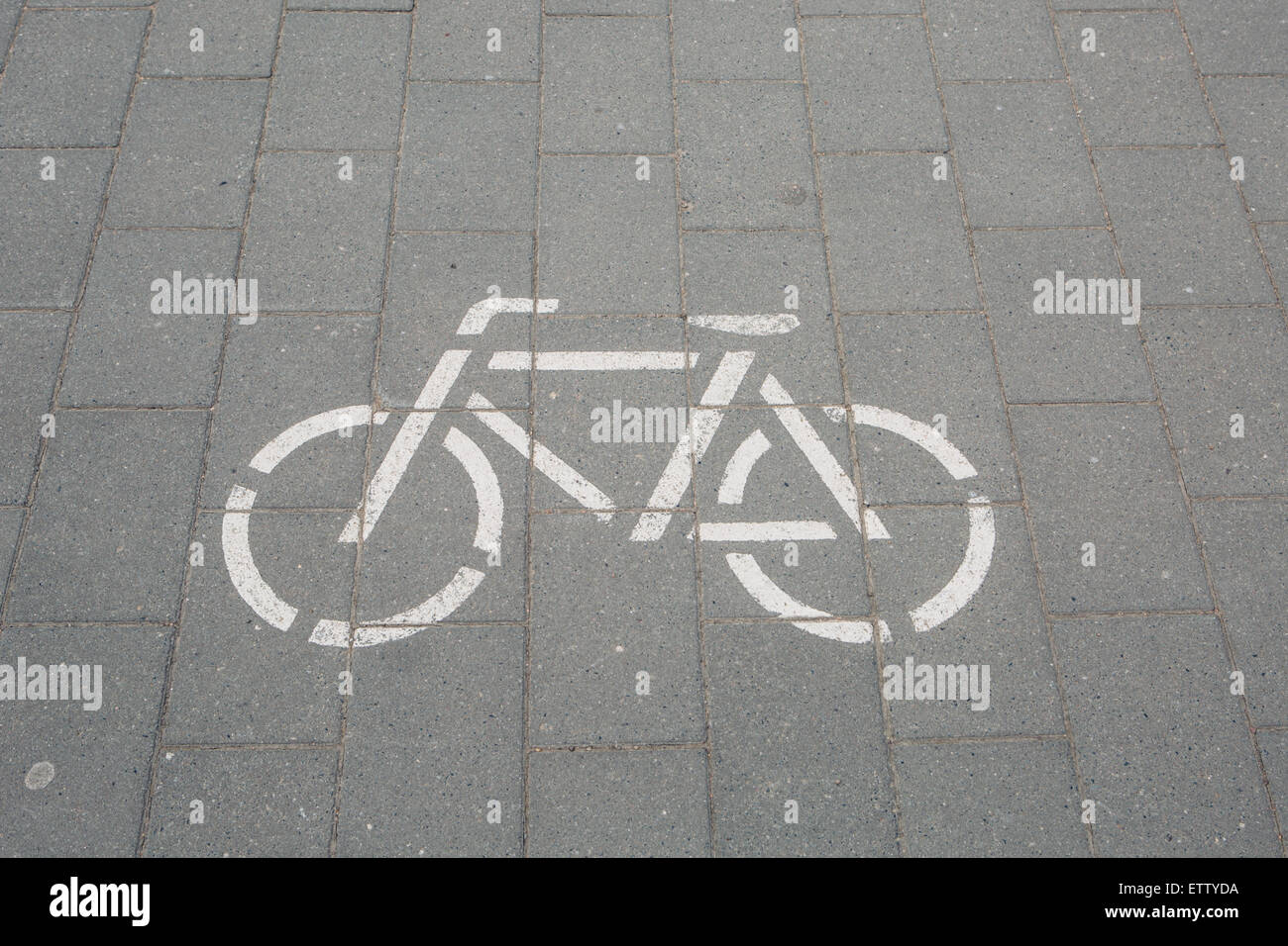 In Germania, il pittogramma di una bicicletta lane Foto Stock