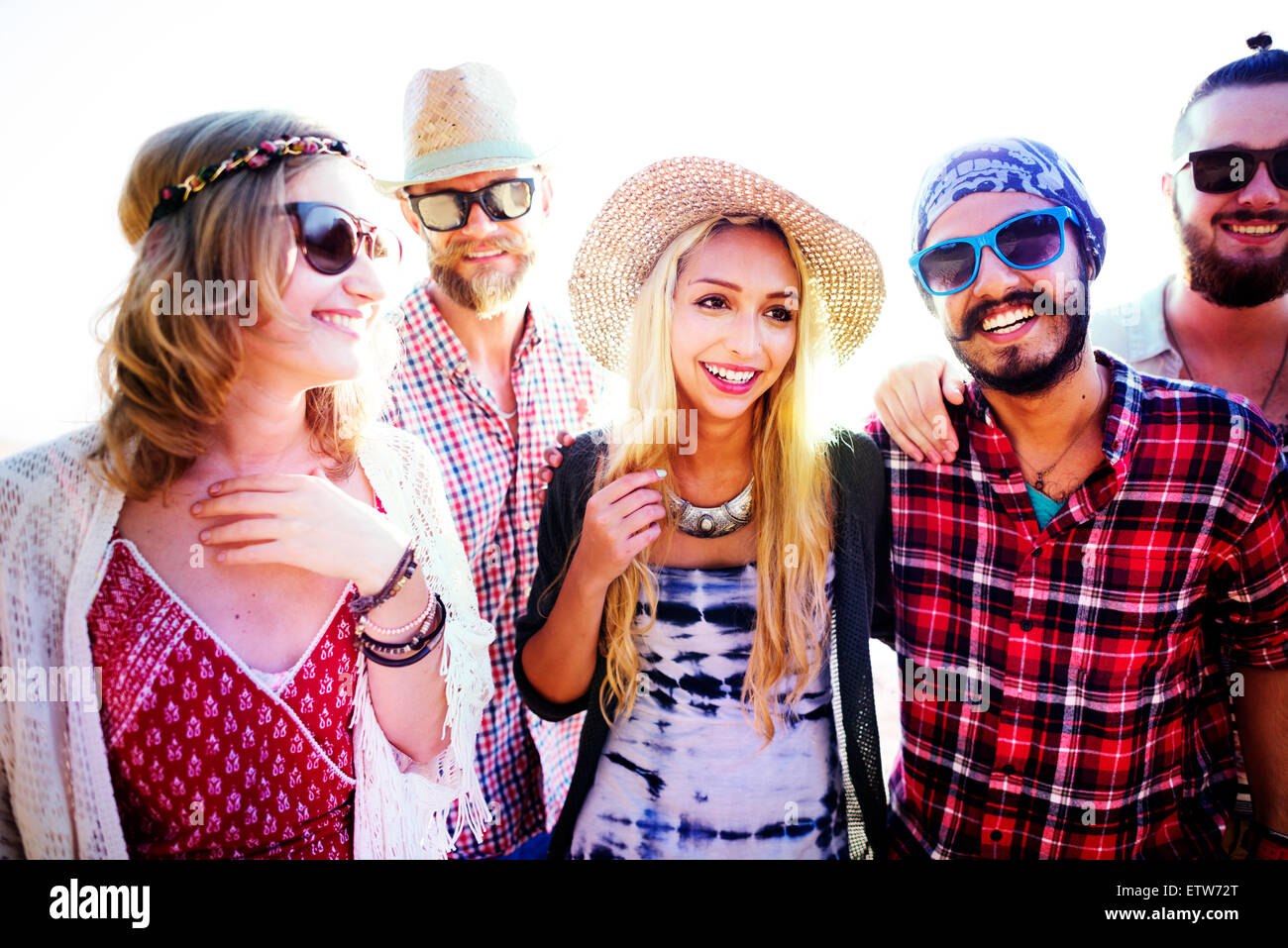 Il legame di amicizia Relax Estate spiaggia felicità Concept Foto Stock