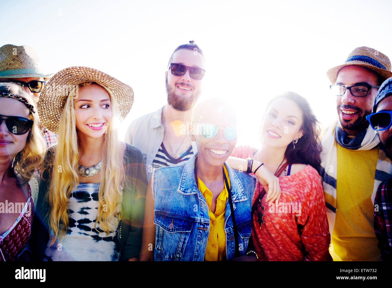 Il legame di amicizia Relax Estate spiaggia felicità Concept Foto Stock