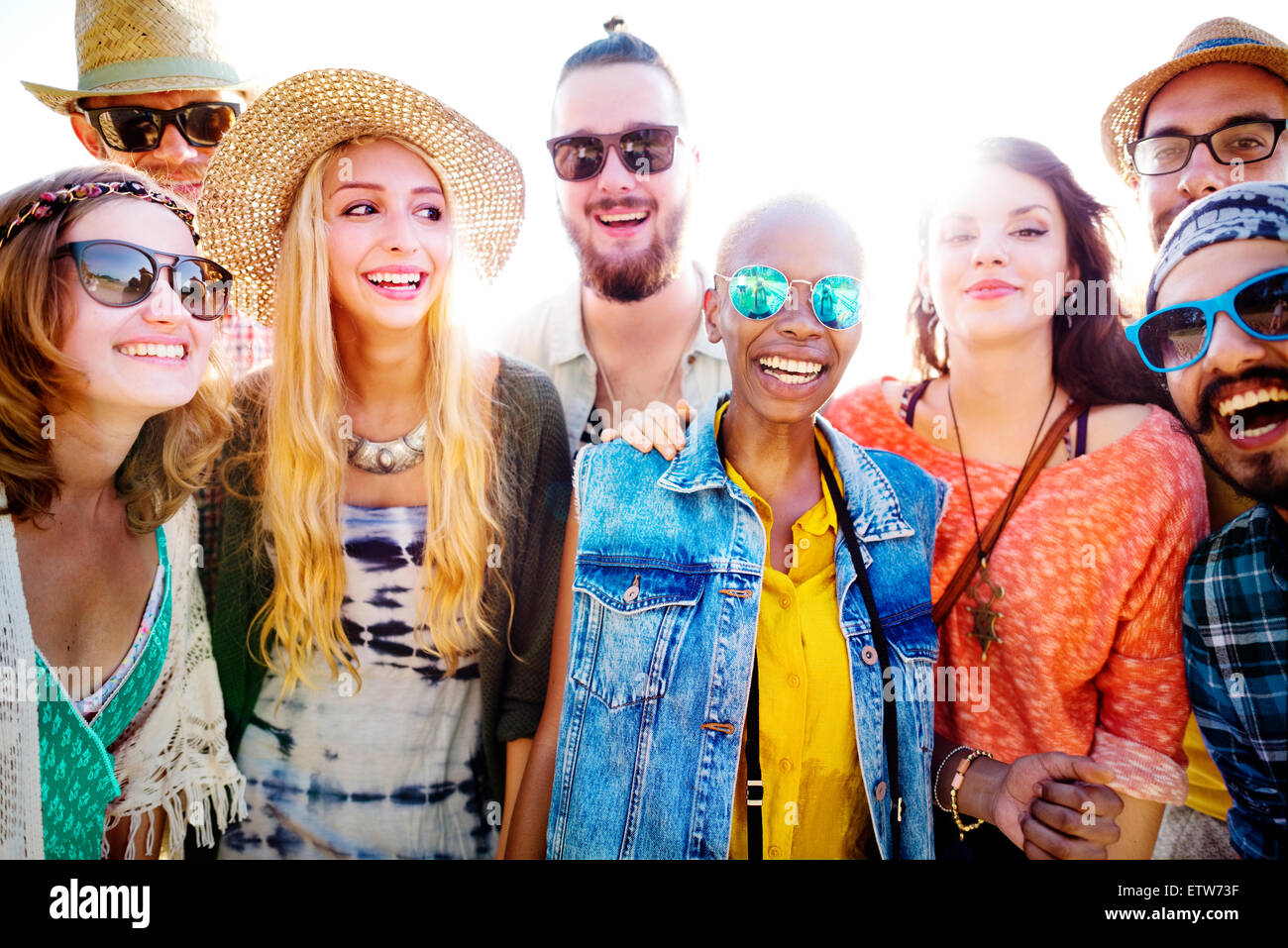 Il legame di amicizia Relax Estate spiaggia felicità Concept Foto Stock