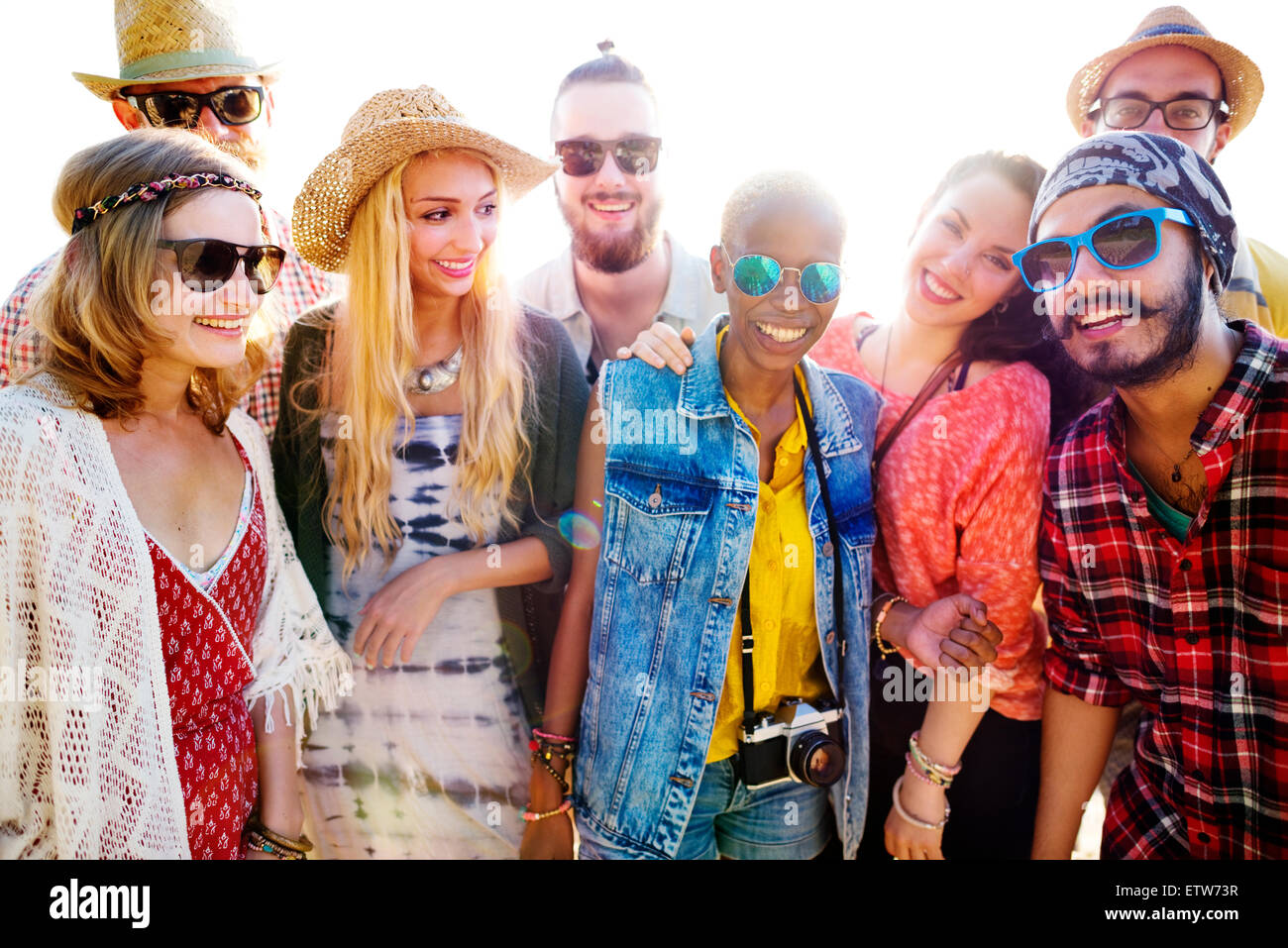 Il legame di amicizia Relax Estate spiaggia felicità Concept Foto Stock