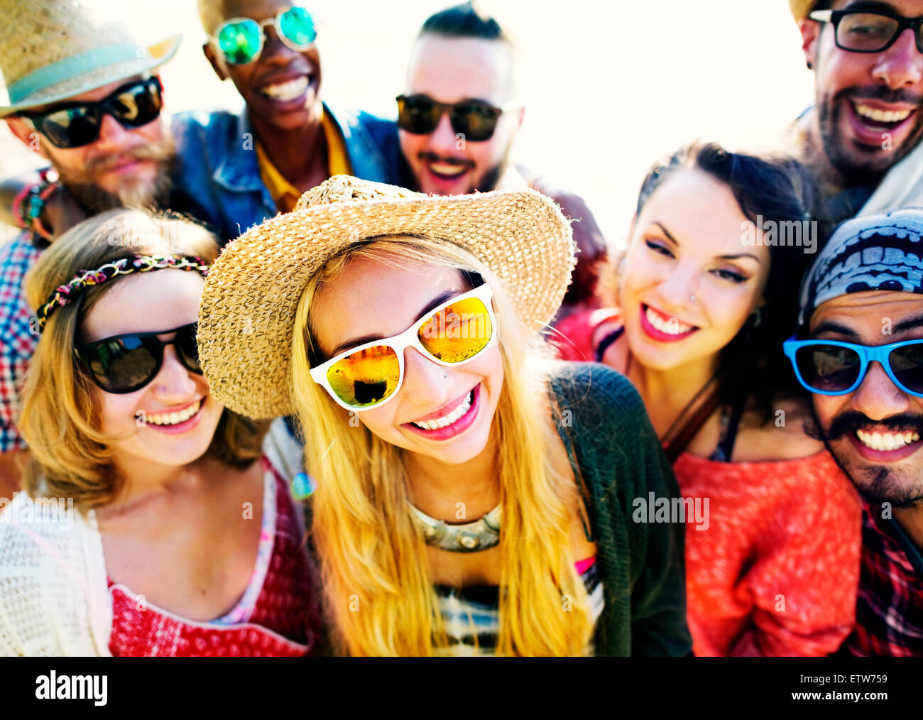Il legame di amicizia Relax Estate spiaggia felicità Concept Foto Stock