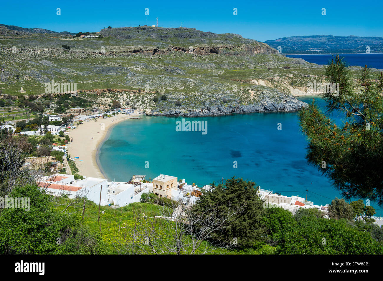 La Grecia, Rodi, Lindos, Pallas beach Foto Stock