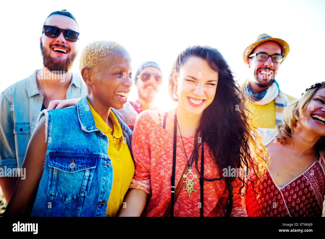 Il legame di amicizia Relax Estate spiaggia felicità Concept Foto Stock