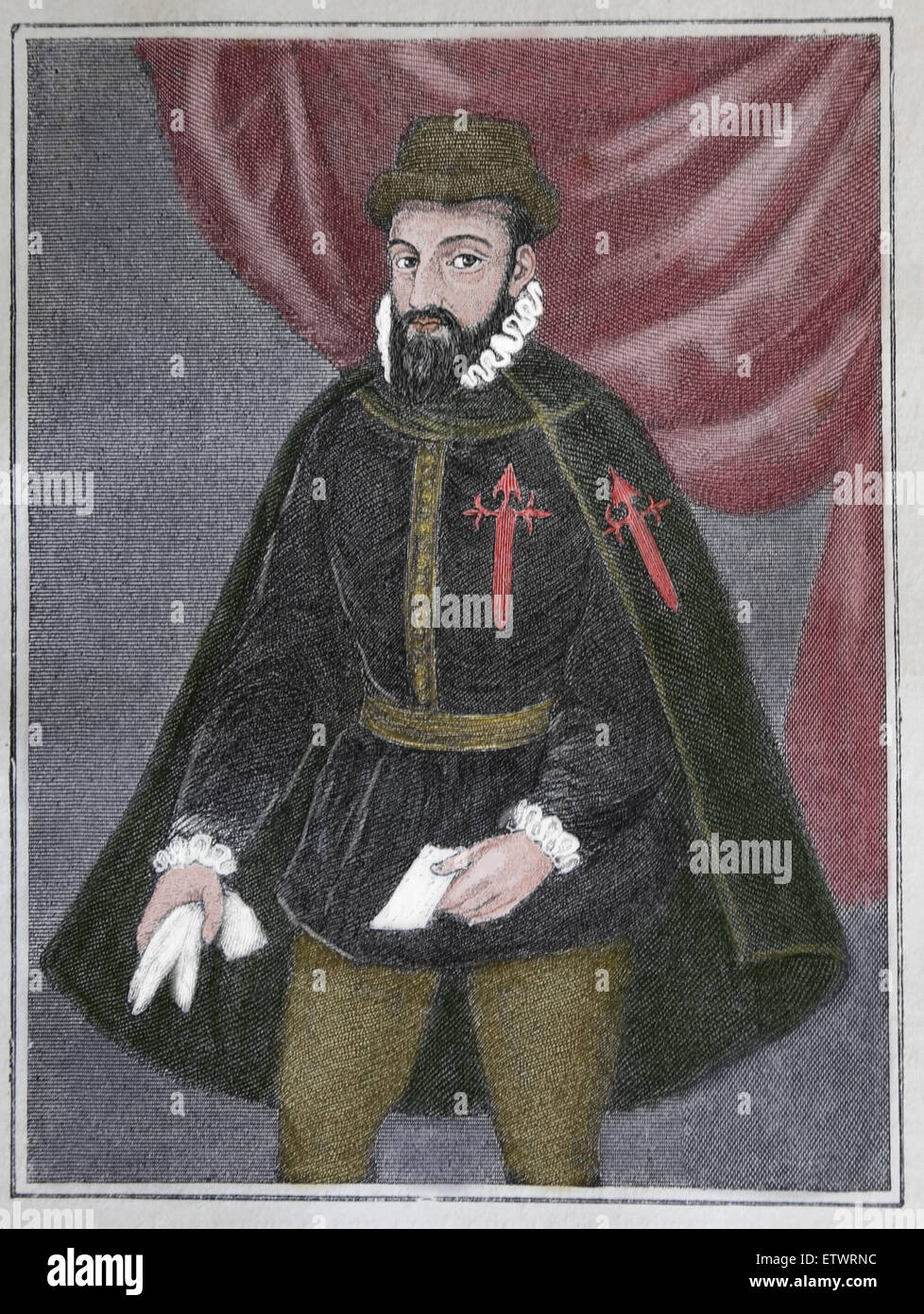 Francisco Pizarro (1471-1541). Il conquistador spagnolo. Ha vinto l'impero Inca. Incisione pubblicato nella conquista del Perù del Pres Foto Stock