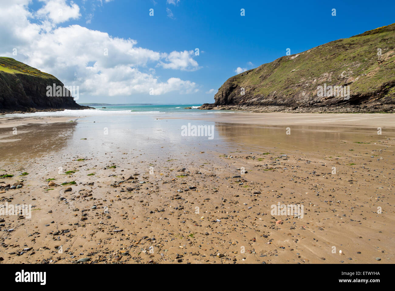 Splendida spiaggia sabbiosa di Nolton Haven on Il Pembrokeshire Coast of Wales UK Europa Foto Stock