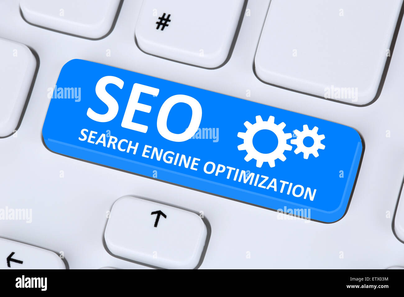 SEO ottimizzazione dei motori di ricerca per siti web su Internet sul computer Foto Stock