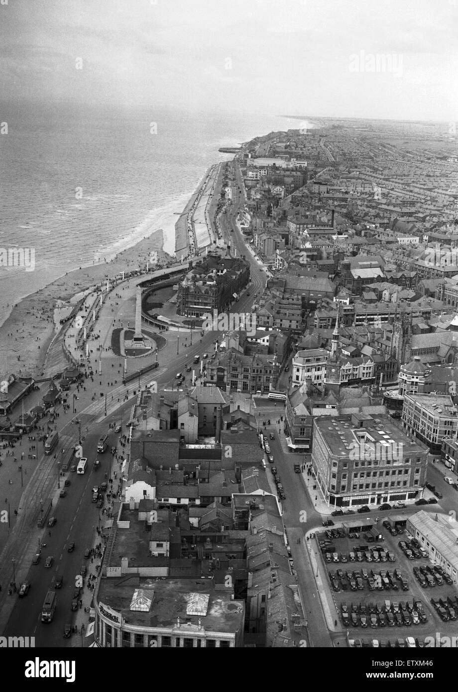 Vedute aeree di Blackpool, Lancashire. Il 21 agosto 1949. Foto Stock