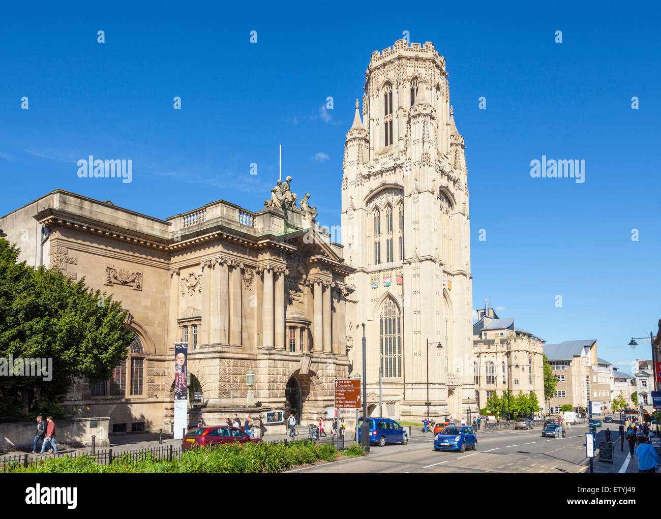Bristol museo e galleria d'arte Bristol University Wills Memorial Building Bristol Avon England Regno Unito GB EU Europe Foto Stock