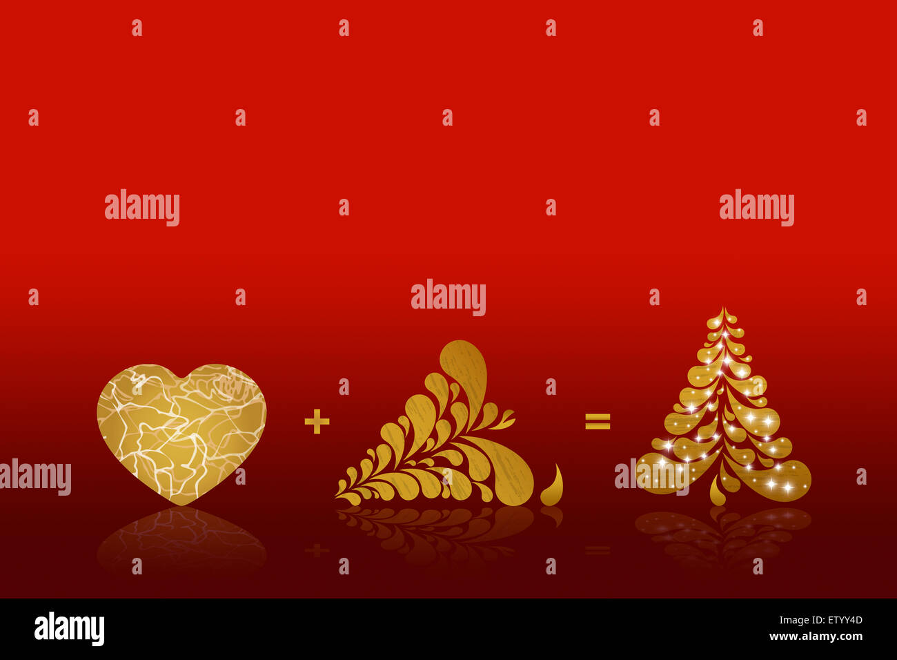 Il nuovo anno - Scheda di Natale / illustrazione dello sfondo con albero di Natale Foto Stock