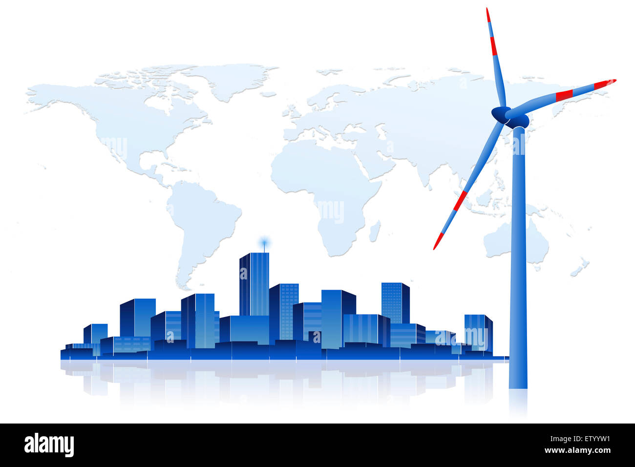 Energia verde - La turbina eolica e paesaggio Foto Stock