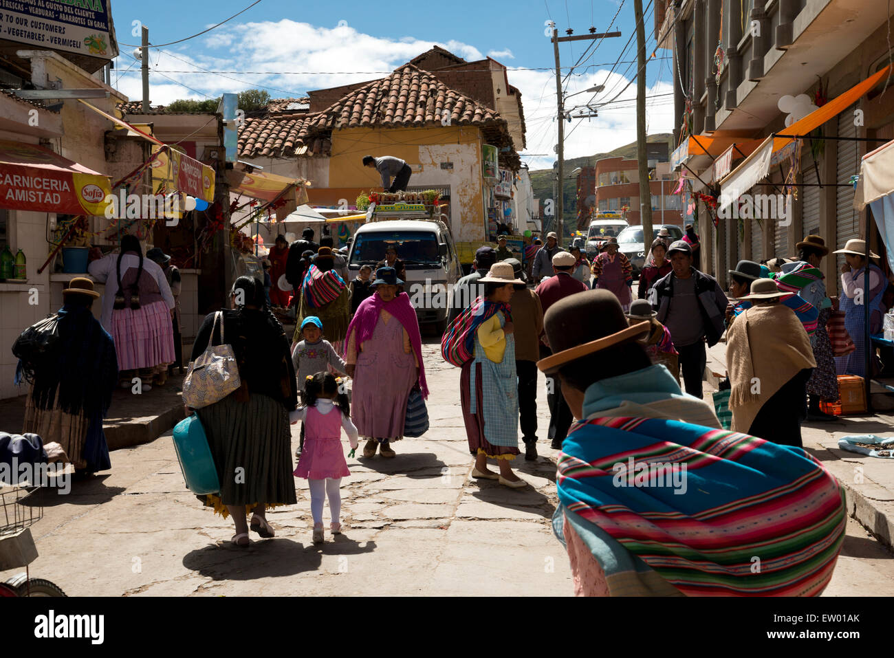 Boliviano della scena di strada. Foto Stock