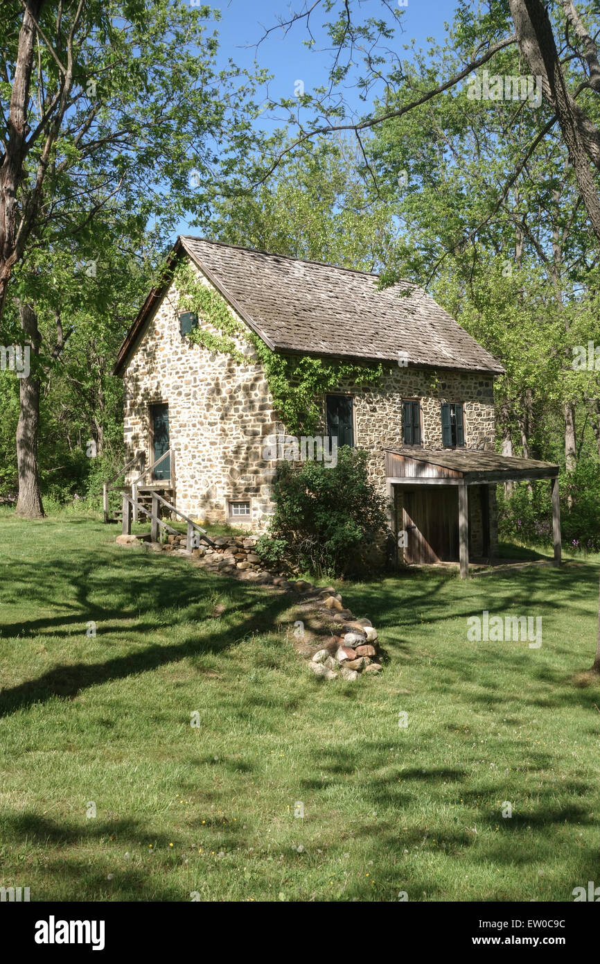 Antica dimora del XIX secolo in Jacobsburg Centro di Educazione Ambientale. Parco dello stato. Nazareth, Pennsylvania, USA. Foto Stock