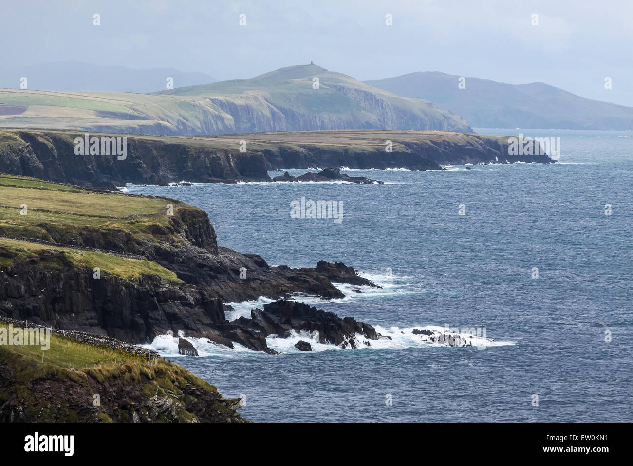 Costa a Slea Head Drive, Iveragh Peninsula, nella contea di Kerry, Irlanda Foto Stock