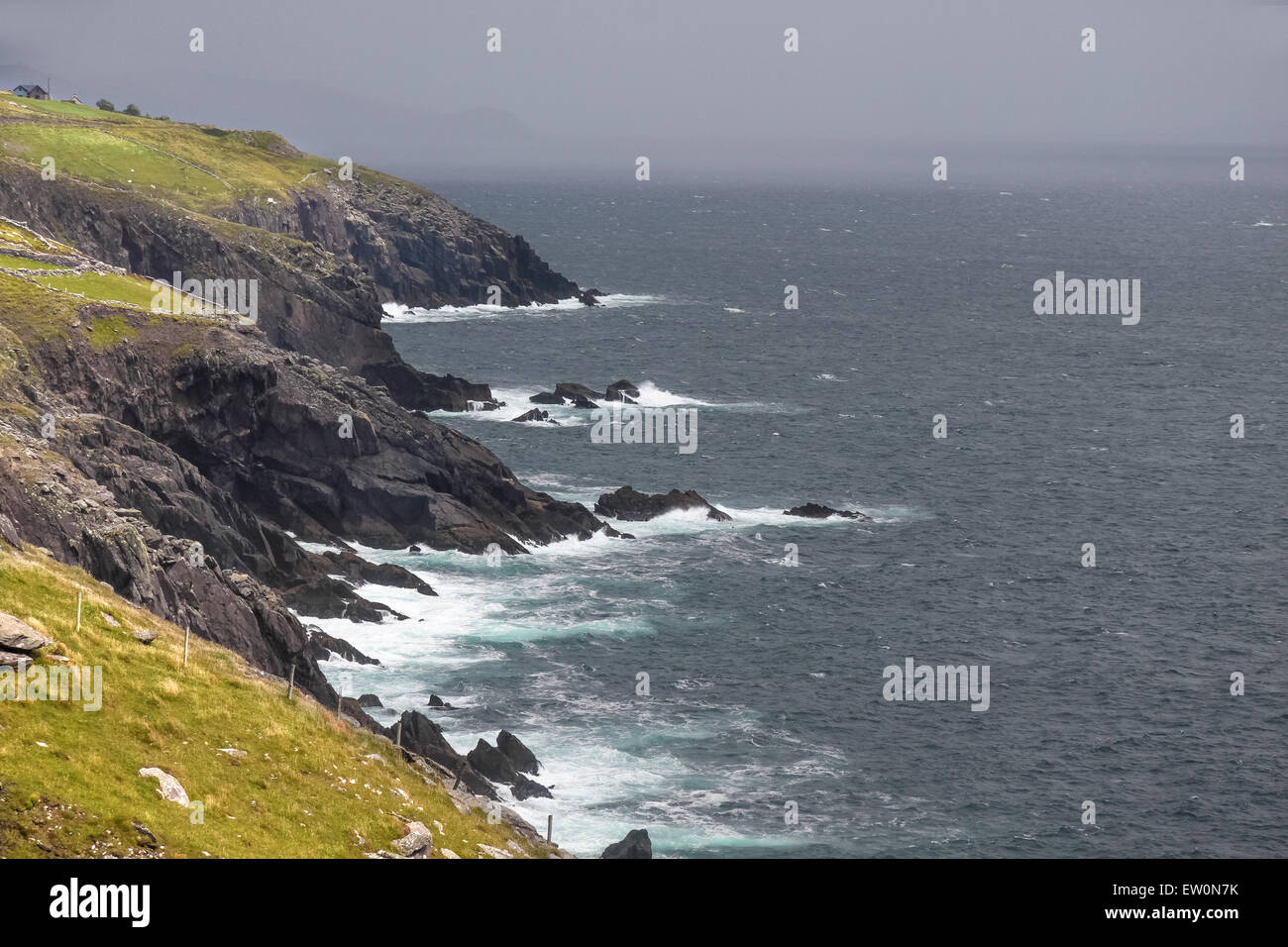 Costa a Slea Head Drive, Iveragh Peninsula, nella contea di Kerry, Irlanda Foto Stock