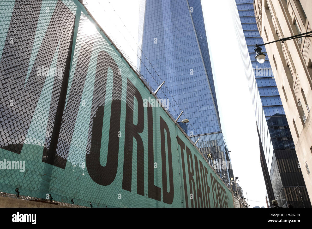 World Trade Center in costruzione ,New York City, libertà Tower, uno, NYC. Stati Uniti d'America. Stati Uniti. Foto Stock