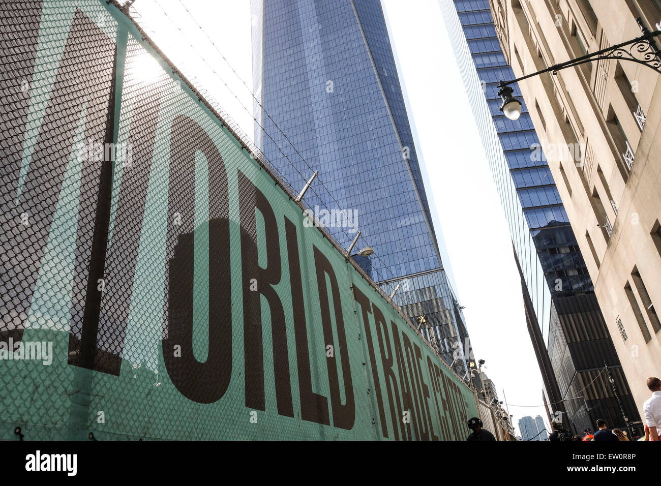 World Trade Center in costruzione ,New York City, libertà Tower, uno, NYC. Stati Uniti d'America. Stati Uniti. Foto Stock