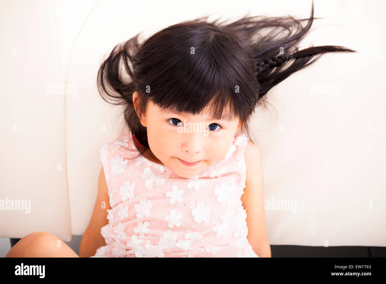 Closeup sweet asian bambina faccia Foto Stock