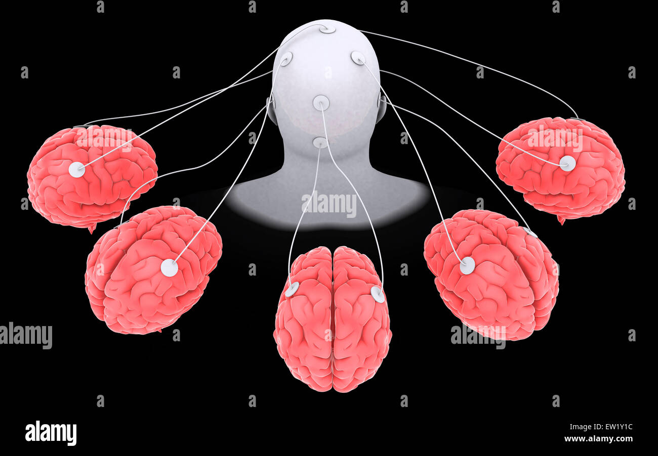 Immagine concettuale di multi-elaborazione del cervello. Foto Stock
