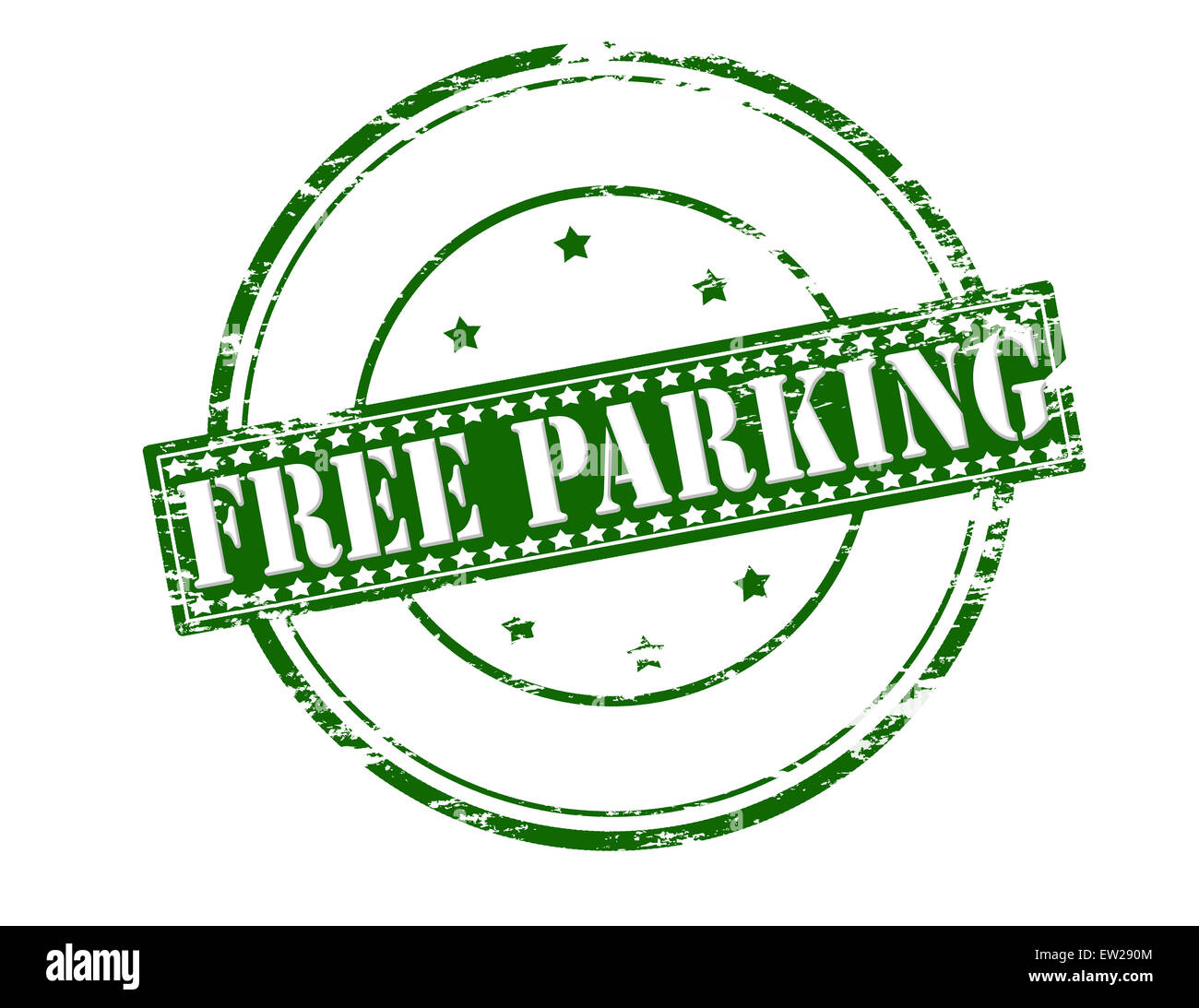 Timbro di gomma con testo parcheggio interno gratuito, illustrazione Foto Stock