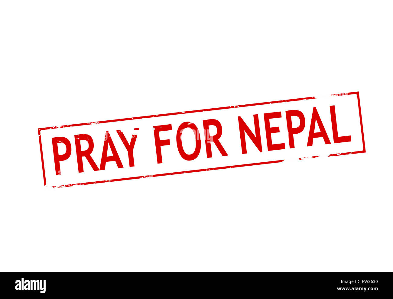 Timbro di gomma con testo di pregare per il Nepal all'interno, illustrazione Foto Stock