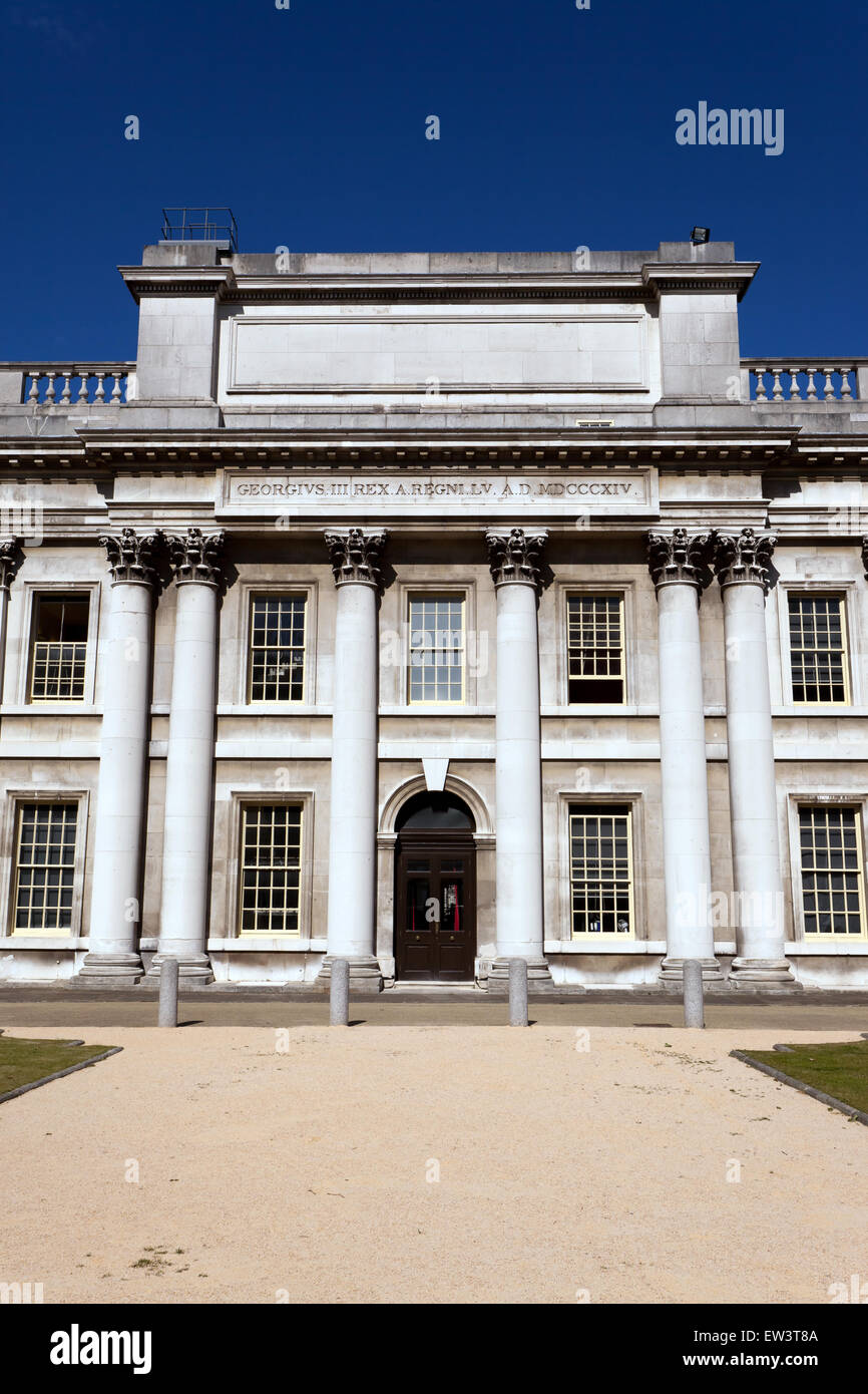 Vista ravvicinata di Re Carlo corte, Old Royal Naval College di Greenwich. Foto Stock