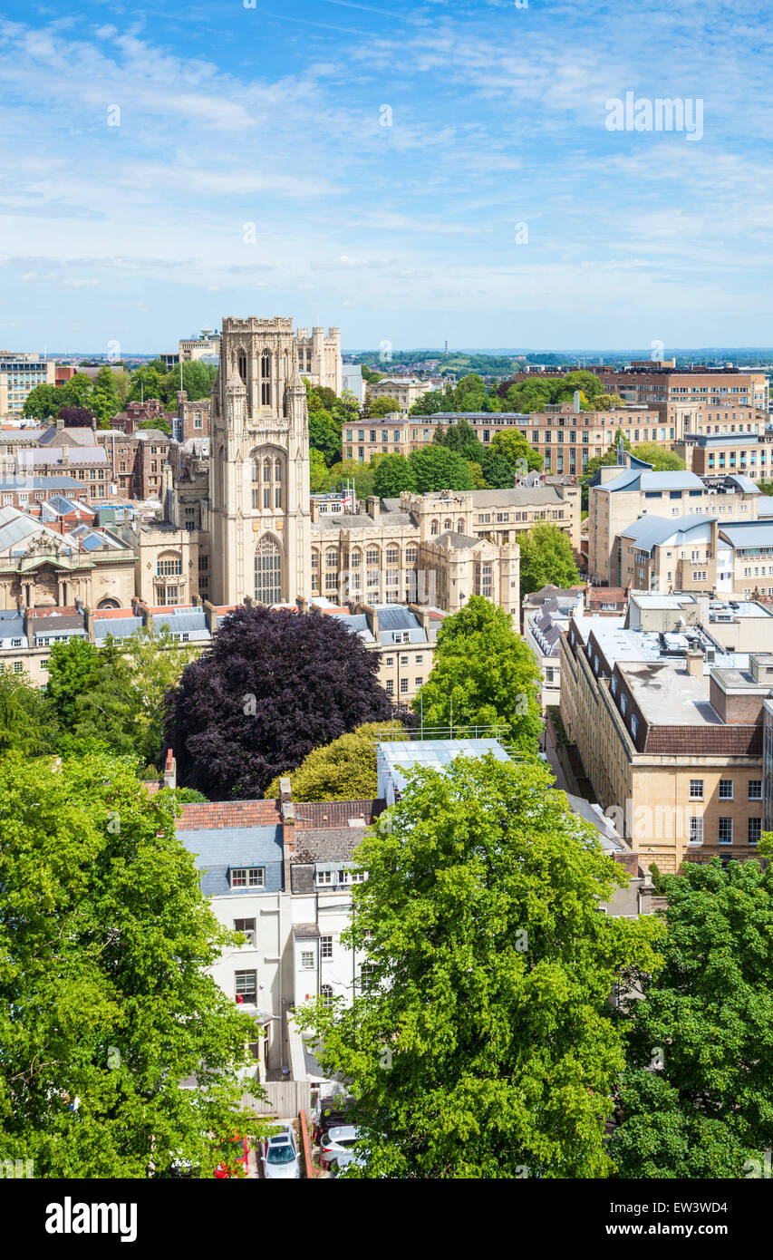 Bristol Skyline con l'Università di Bristol Wills Memorial Building in primo piano Bristol Avon England Regno Unito GB EU Europe Foto Stock