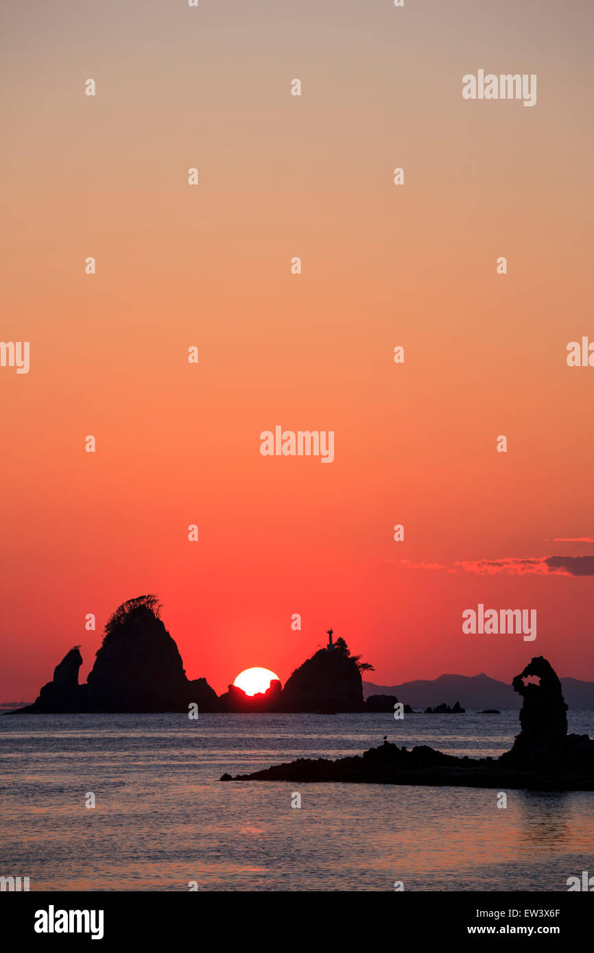 Ootago costa del tramonto, Izu, Shizuoka, Giappone Foto Stock