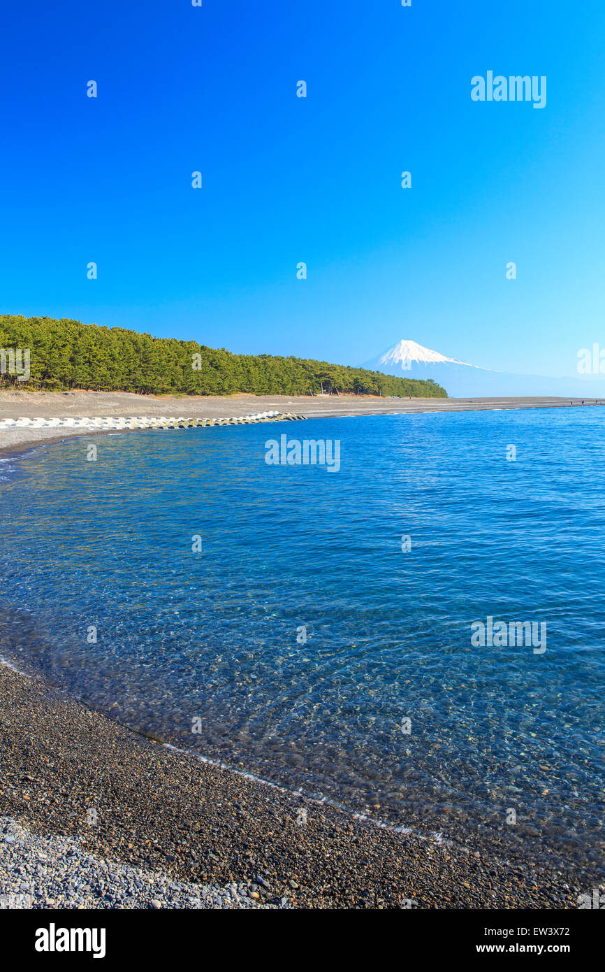 Mt. Fuji vista da Mihonomatsubara, Izu, Shizuoka, Giappone Foto Stock
