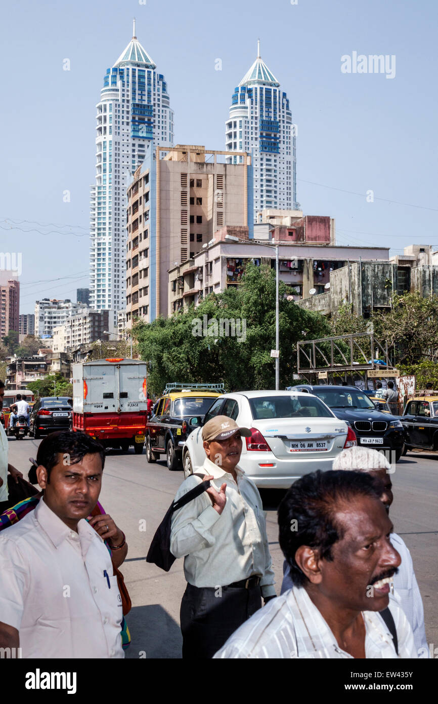 Mumbai India, Indian Asian, Tardeo, Jehangir Boman Behram Road, architetto Hafeez Contractor, l'edificio più alto, le torri gemelle imperiali, condominio residenziale Foto Stock