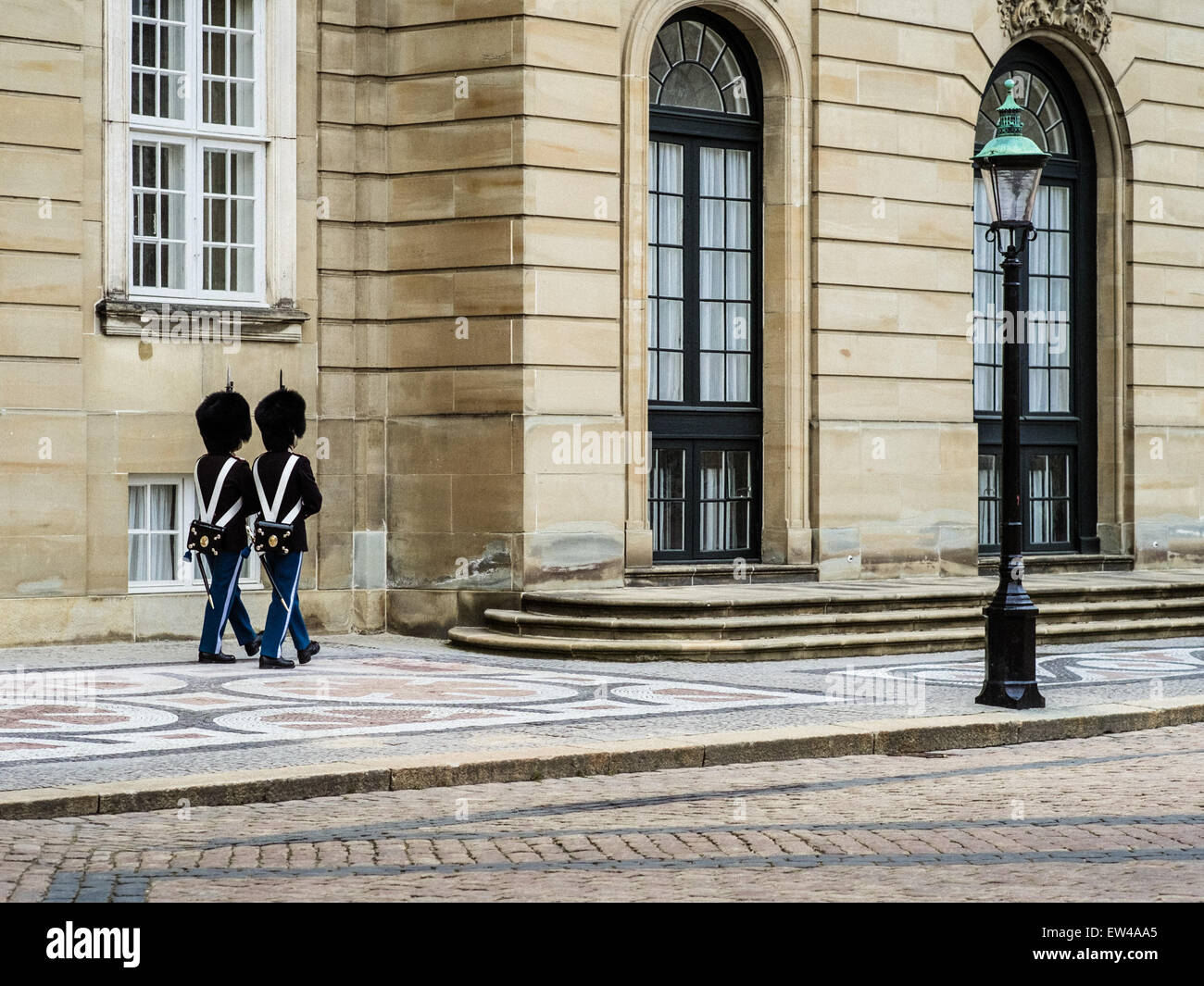 Le protezioni presso il Palazzo Amalienborg a Copenaghen,Danimarca Foto Stock