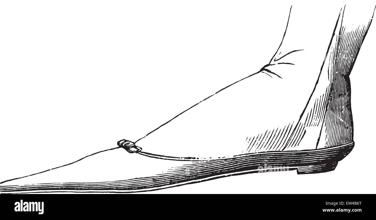 Boot uno stupendo (1795), vintage illustrazioni incise. Enciclopedia industriale E.-O. Lami - 1875. Illustrazione Vettoriale