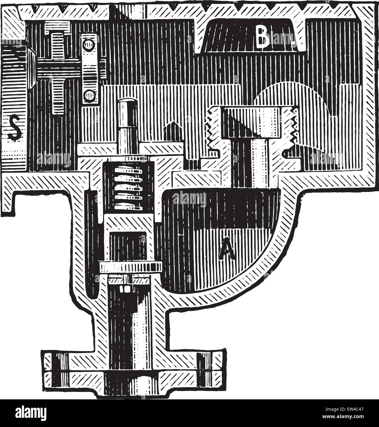 Il marciapiede in acquolina in bocca, vintage illustrazioni incise. Enciclopedia industriale E.-O. Lami - 1875. Illustrazione Vettoriale
