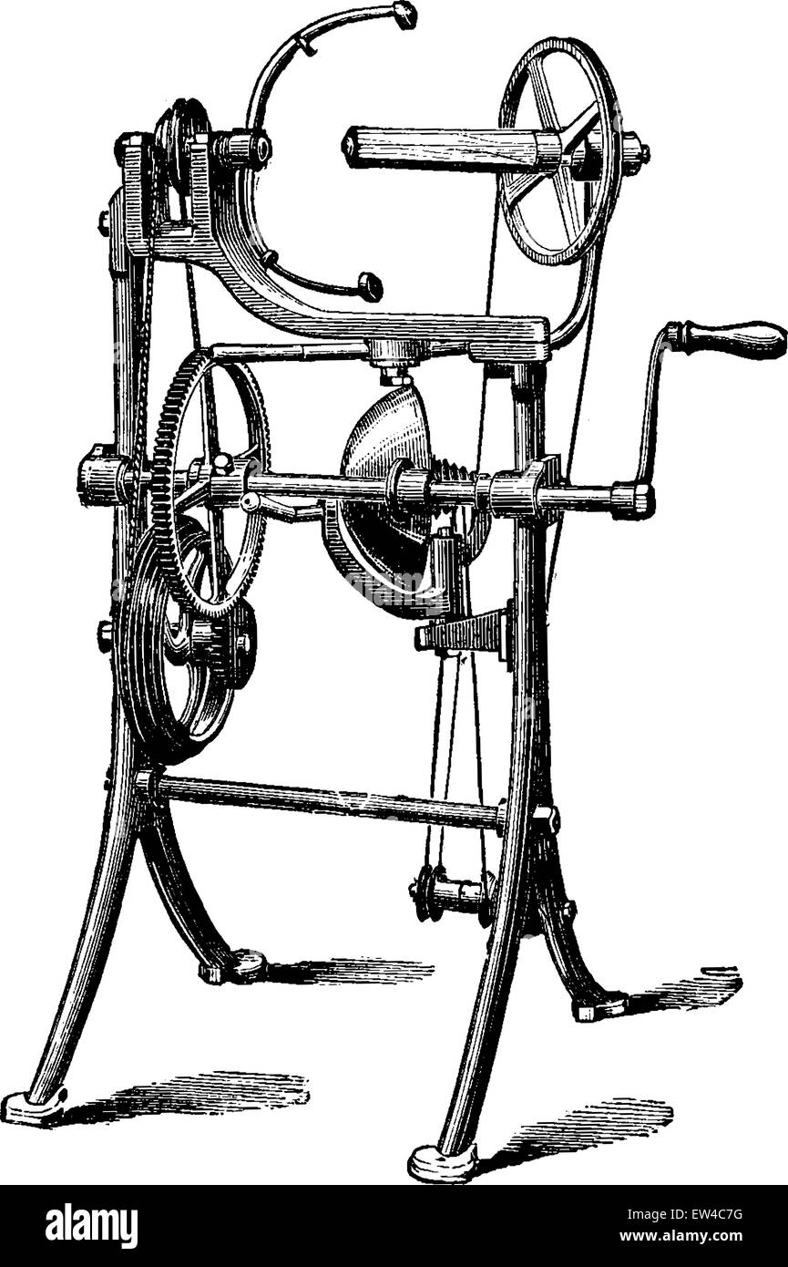 Lusinghiero per le stringhe, vintage illustrazioni incise. Enciclopedia industriale E.-O. Lami - 1875. Illustrazione Vettoriale